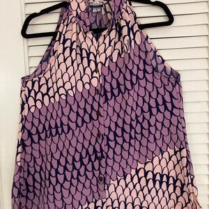 Manuhealii Purple and Pink Scallop Blouse